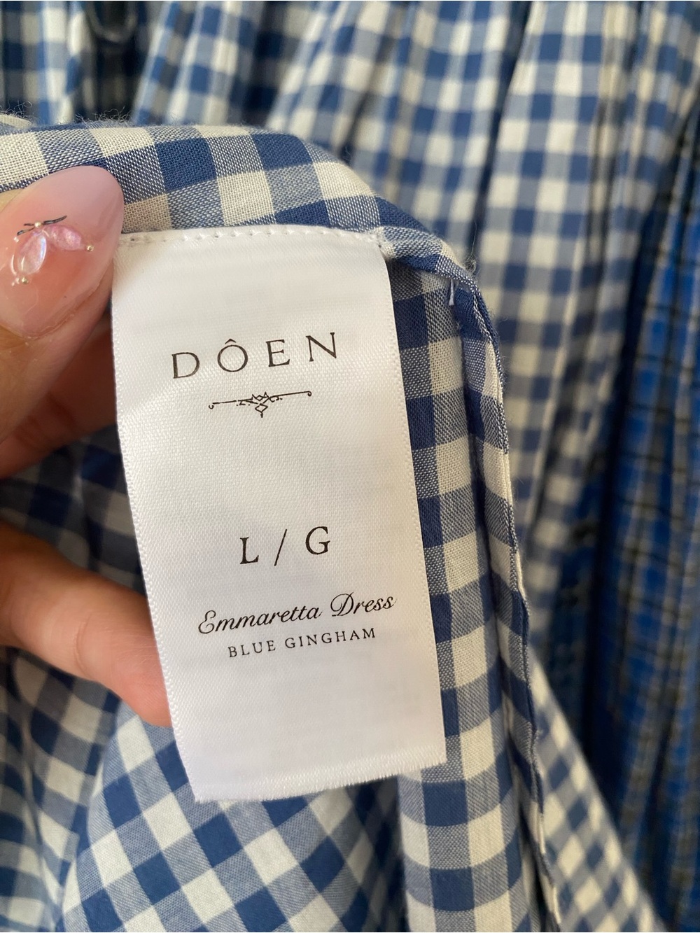 Doen Emmaretta Blue Gingham - L - Picture 4 of 4